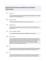Biomed Final Exam Questions & Answers 2024/2025