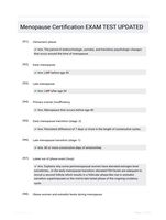 Menopause Certification EXAM TEST UPDATED