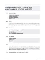 to Management FINAL EXAM LATEST  QUESTIONS AND VERIFIED ANSWERS