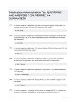 Medication Administration Test QUESTIONS AND ANSWERS 100% VERIFIED A+ GUARANTEED