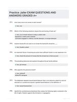 Practice Jailer EXAM QUESTIONS AND ANSWERS GRADED A+