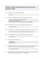 Practice Jailer Exam Questions with correct Answers 2024