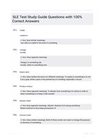 SLE Test Study Guide Questions with 100% Correct Answers