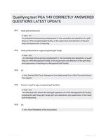 Qualifying test PGA 149 CORRECTLY ANSWERED QUESTIONS LATEST UPDATE