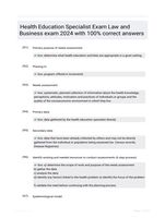 Health Education Specialist Exam Law and Business  exam 2024 with 100% correct answers