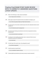 Practice Final EXAM STUDY GUIDE REVIEW WITH 75 CORRECTLY ANSWERED QUESTIONS LATEST UPDATE   .