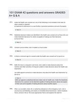 101 EXAM 42 questions and answers GRADED A+ Q & A