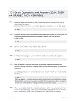 101 Exam Questions and Answers 2024/2025( A+ GRADED 100% VERIFIED).