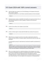 101 Exam 2024 with 100% correct answers