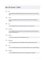 Bio 181 Exam 1 2024