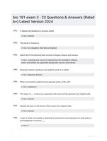 bio 181 exam 3 - 23 Questions & Answers (Rated A+) Latest Version 2024