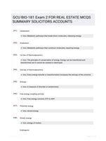 GCU BIO-181 Exam 2 FOR REAL ESTATE  MCQS SUMMARY SOLICITORS  ACCOUNTS