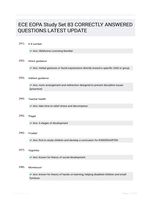 ECE EOPA Study Set 83 CORRECTLY ANSWERED QUESTIONS LATEST UPDATE