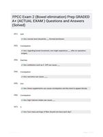 FPCC Exam 2 (Bowel elimination) Prep GRADED A+ (ACTUAL EXAM ) Questions and Answers (Solved)