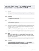 CRITICAL CARE EXAM 2: GI  Bank Complete Questions and Answers 100% Verified