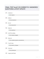 FINAL TEST level 5 53 CORRECTLY ANSWERED QUESTIONS LATEST UPDATE