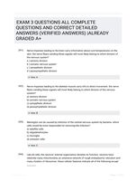 EXAM 3 QUESTIONS ALL COMPLETE  QUESTIONS AND CORRECT  DETAILED ANSWERS (VERIFIED  ANSWERS) |ALREADY GRADED A+