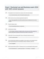Exam 1 final prep Law and Business  exam 2024 with 100% correct answers
