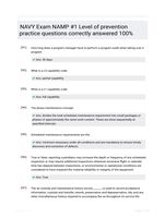 NAVY Exam NAMP #1 Level of prevention practice questions correctly answered 100%