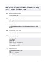 MNT Exam 1 Study Guide NEW Questions With 100% Correct Answers 2024