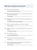 MNT Exam 4 Questions & Answers!!