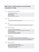 MNT Exam 1 2024 Questions and Detailed Answers| A+ Grade