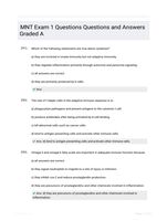 MNT Exam 1 Questions Questions and Answers Graded A