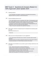 MNT Exam 2 - Questions & Answers (Rated A+) 100% Approved Latest Update 2024