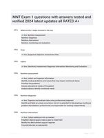 MNT Exam 1 questions with answers tested and verified 2024 latest updates all RATED A+