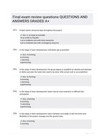Final exam review questions QUESTIONS AND ANSWERS GRADED A+