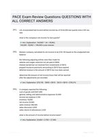 PACE Exam Review Questions QUESTIONS  WITH ALL CORRECT ANSWERS