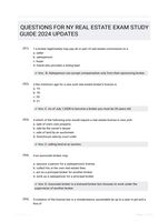 QUESTIONS FOR NY REAL ESTATE EXAM STUDY GUIDE 2024 UPDATES