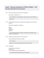 Exam 1 Review Questions STUDY GUIDE / 149 Correct Questions & answers