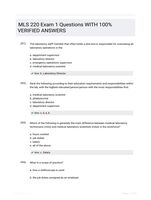 MLS 220 Exam 1 Questions WITH 100%  VERIFIED ANSWERS
