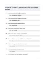 Extra MLS Exam 2 Questions 2024/2025 latest update