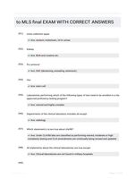 to MLS final EXAM  WITH CORRECT ANSWERS