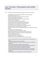econ 102 exam 1 HW questions with verified answers