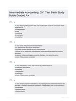 Intermediate Accounting: Ch1 Test Bank Study Guide Graded A+