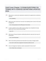 Gold Coast Chapter 13  EXAM QUESTIONS (34 TERMS) WITH VERIFIED DEFINITIONS UPDATED 2024