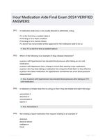 Hour Medication Aide Final Exam 2024 VERIFIED ANSWERS