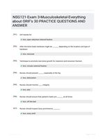 NSG121-Exam 3-Musculoskeletal-Everything about ORIF's 30 PRACTICE QUESTIONS AND ANSWER