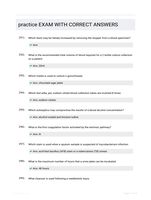 practice EXAM WITH CORRECT  ANSWERS