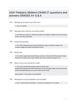 6541 Pediatric Midterm EXAM 27 questions and answers GRADED A+ Q & A