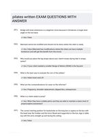 pilates written EXAM QUESTIONS WITH ANSWER