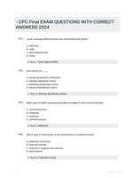 - CPC Final EXAM QUESTIONS WITH CORRECT ANSWERS 2024