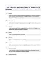 1308 statistics readiness Exam - Questions & Solutions