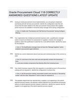 Oracle Procurement Cloud 118 CORRECTLY ANSWERED QUESTIONS LATEST UPDATE