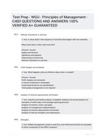 Test Prep - WGU - Principles of Management - C483 QUESTIONS AND ANSWERS 100% VERIFIED A+ GUARANTEED