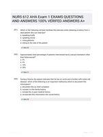 NURS 612 AHA Exam 1 EXAMS  QUESTIONS AND ANSWERS 100% VERIFED ANSWERS A+