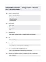 Publix Manager Test 1 Study Guide Questions and Correct Answers